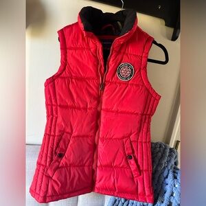 Madden Girl Womens Puffer Vest Stand Collar Zip Up Sleeveless Snap Pockets